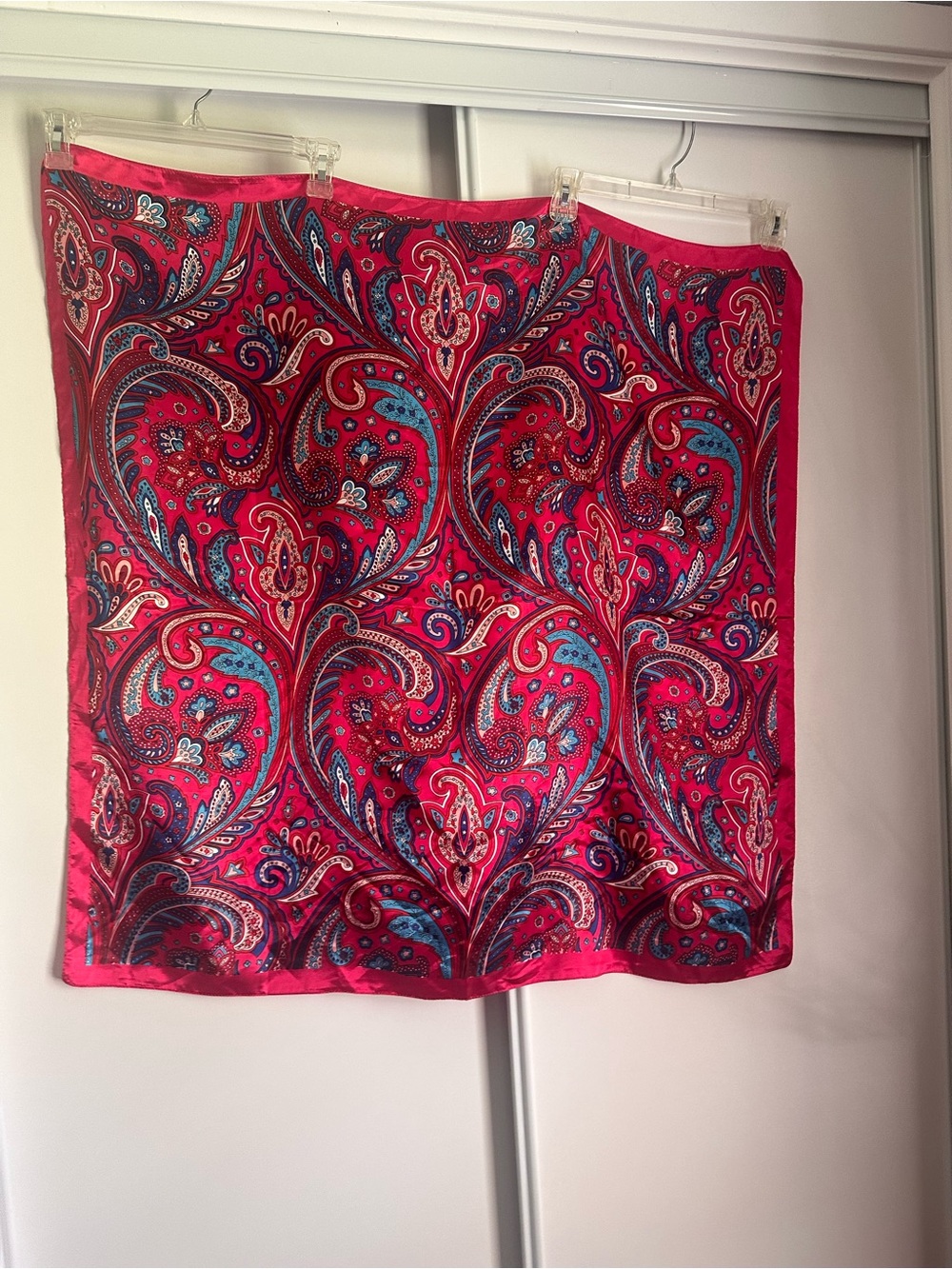 Bright pink scarf